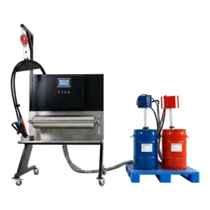 SelectPack Jaguar foam-in-place machine with A/B chemical drums