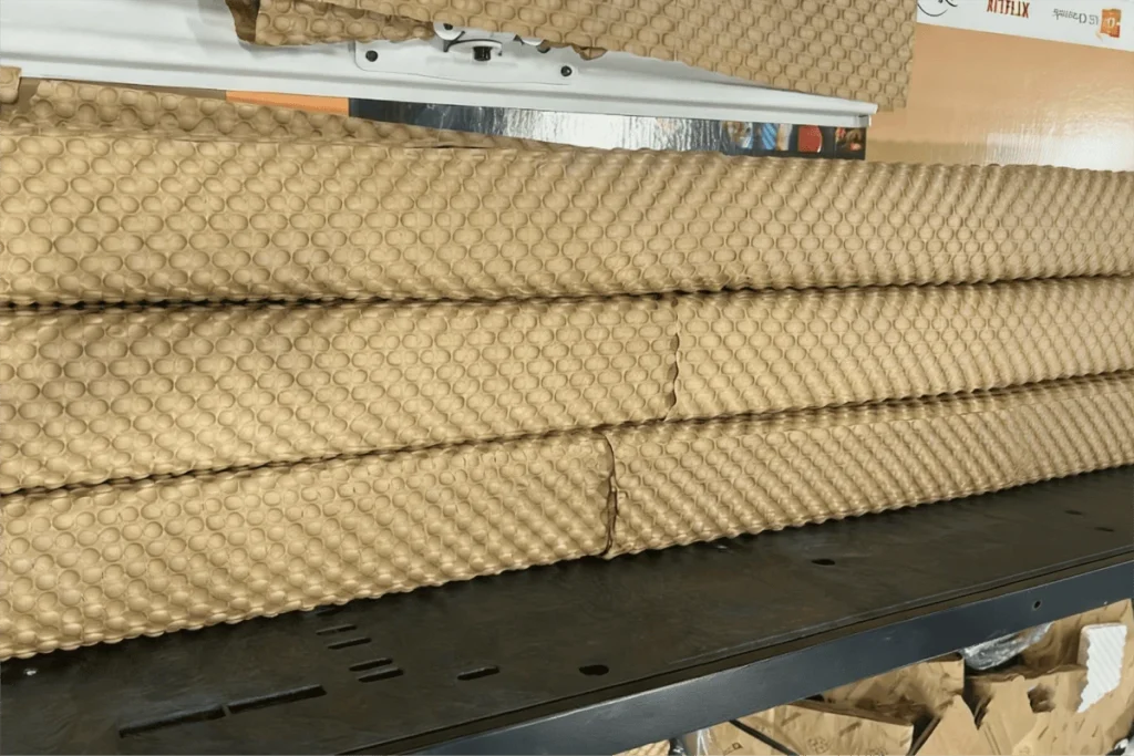 Products wrapped with paper bubble wrap for gift and protective packaging