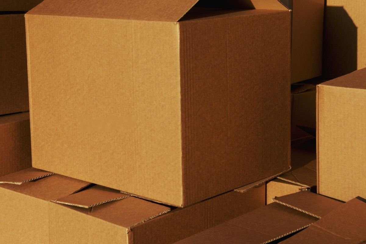 Stacked cardboard boxes prepared for warehouse packing and outbound packaging work