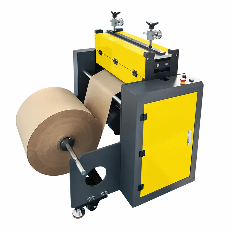 Kraft paper roll mounted on the HM50-M
