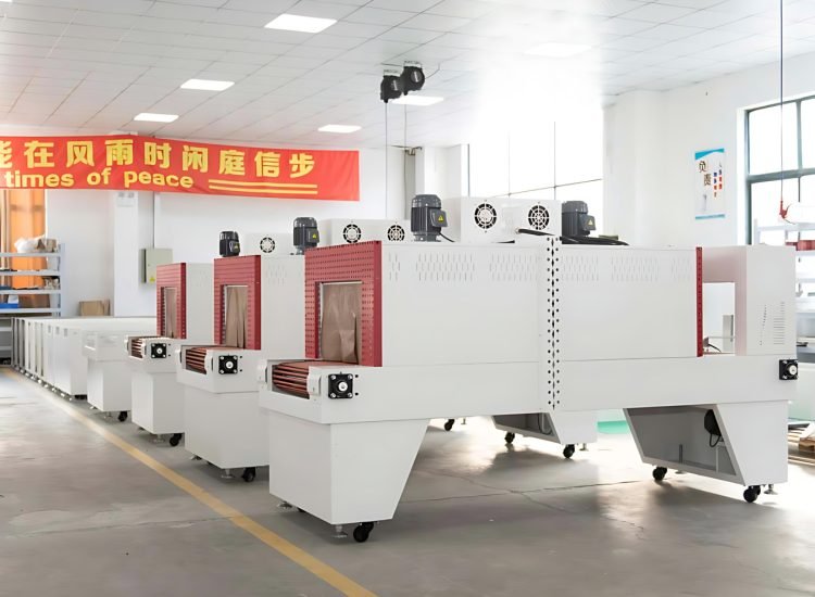 Line-up of heat-shrink tunnels in the showroom-selectpack supplier Line-up of heat-shrink tunnels in the showroom-selectpack supplier